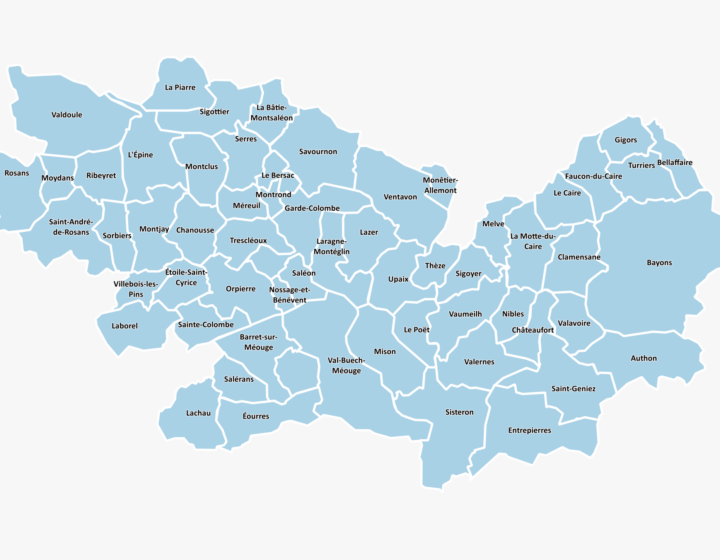 carte communes du sisteronais buech